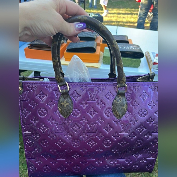 Lou1s Vu1tton Shiny Purple Monogram Tote Fashion - Picture 1 of 2